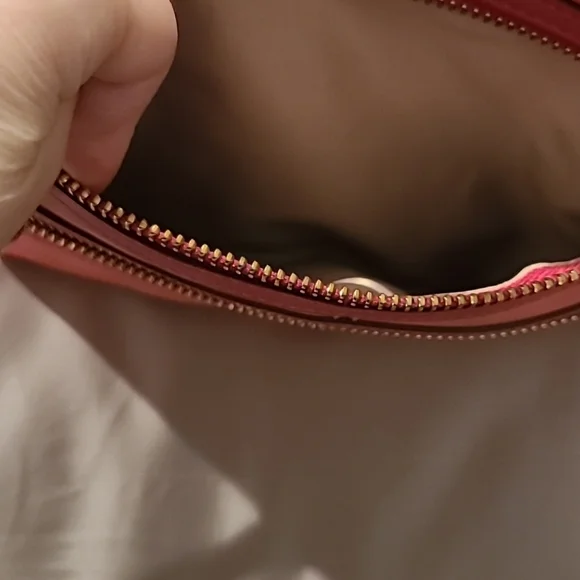 Vintage Coach mini crossbody leather fushia / salmon pink contrast - Picture 7 of 10